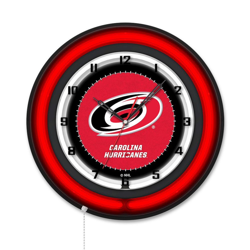 Carolina Hurricanes 19" Double Neon Wall Clock. Picture 1