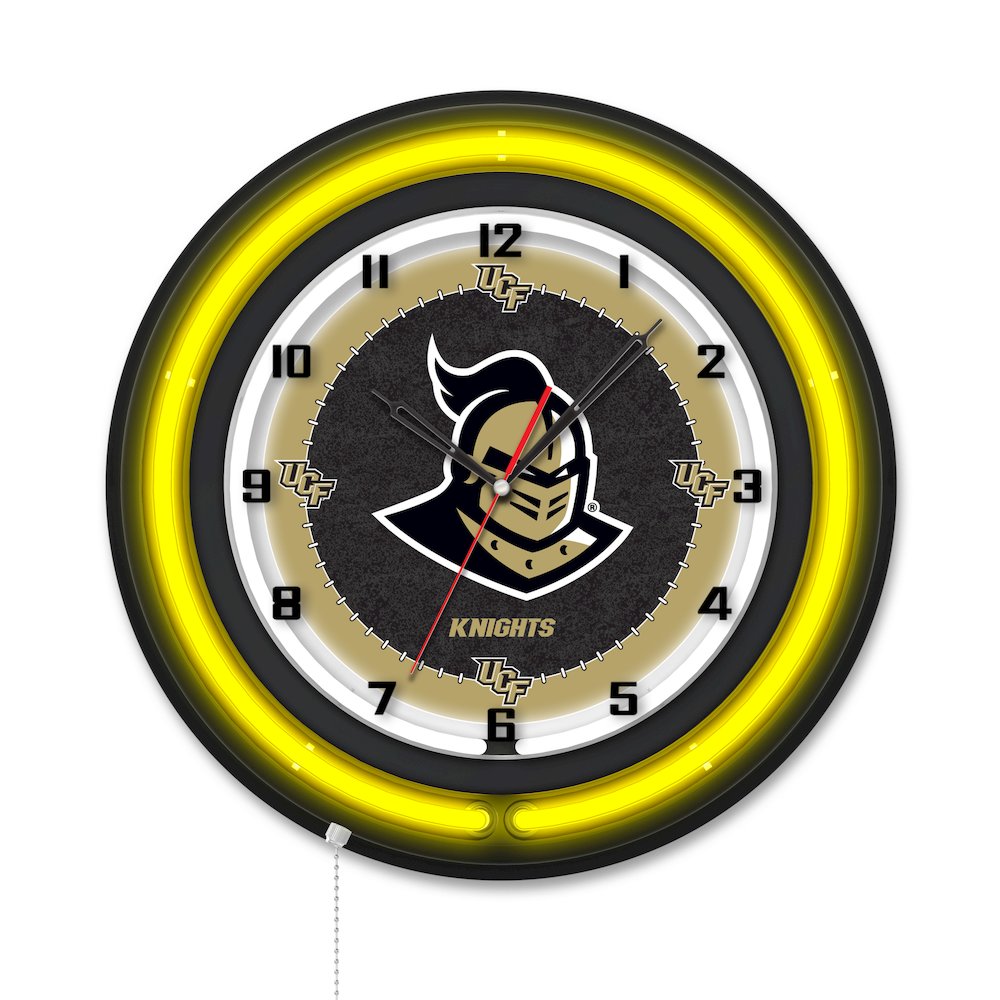 University of Central Florida 19" Double Neon Wall Clock. Picture 1
