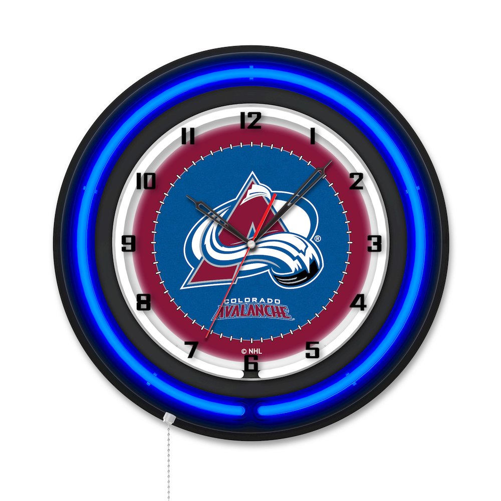 Colorado Avalanche 19" Double Neon Wall Clock. Picture 1