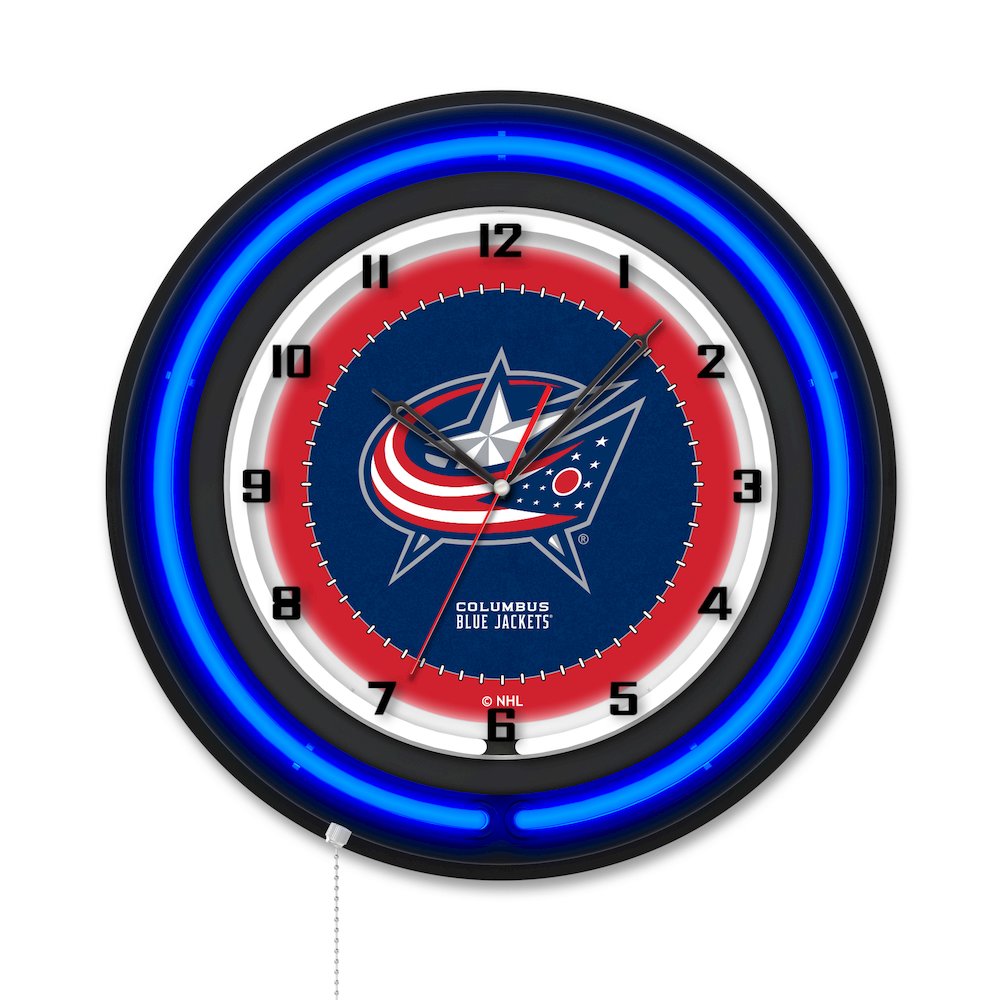 Columbus Blue Jackets 19" Double Neon Wall Clock. Picture 1