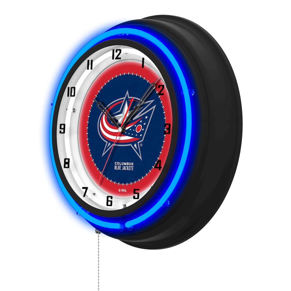 Columbus Blue Jackets 19" Double Neon Wall Clock. Picture 2