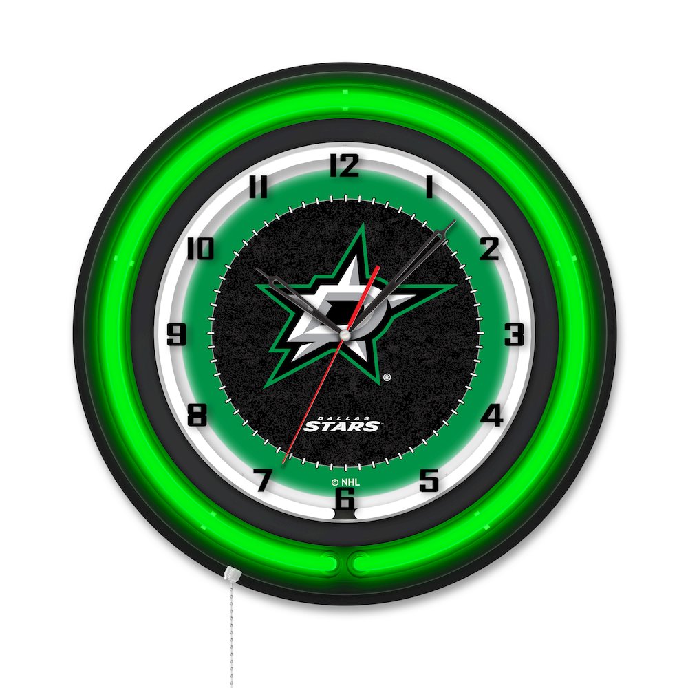 Dallas Stars 19" Double Neon Wall Clock. Picture 1