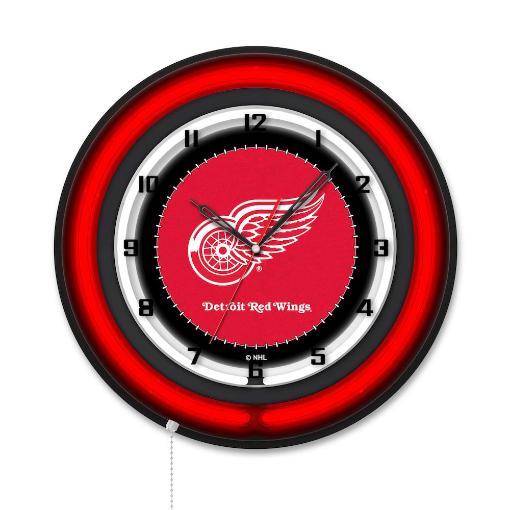 Detroit Red Wings 19" Double Neon Wall Clock. Picture 1