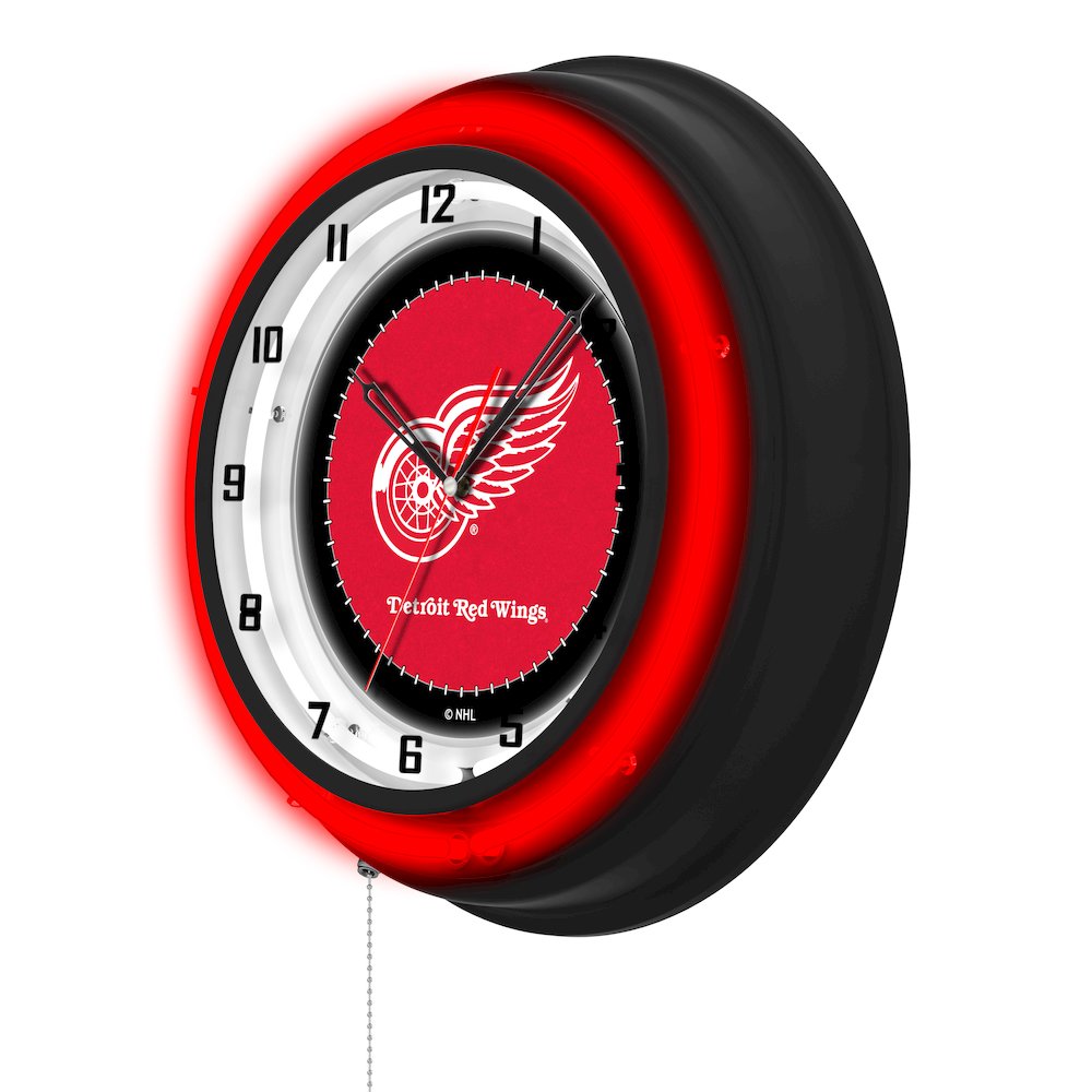 Detroit Red Wings 19" Double Neon Wall Clock. Picture 2