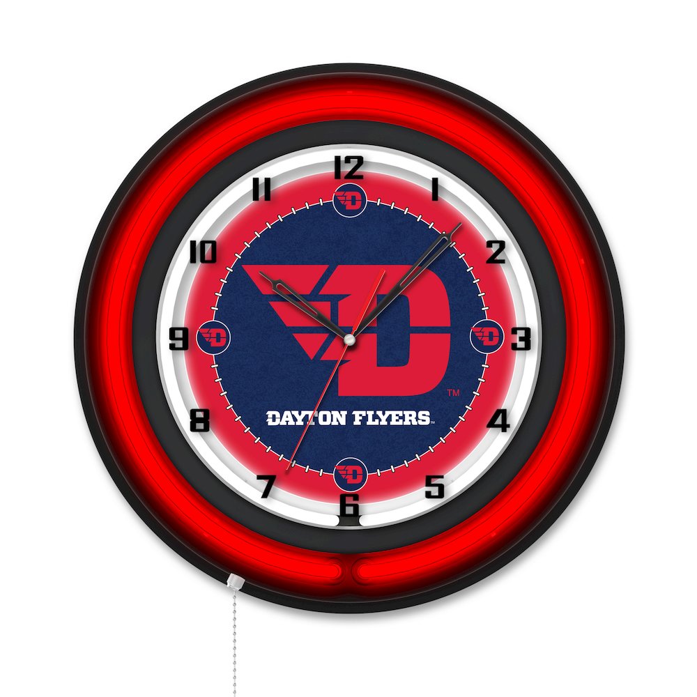 University of Dayton 19" Double Neon Wall Clock. Picture 1