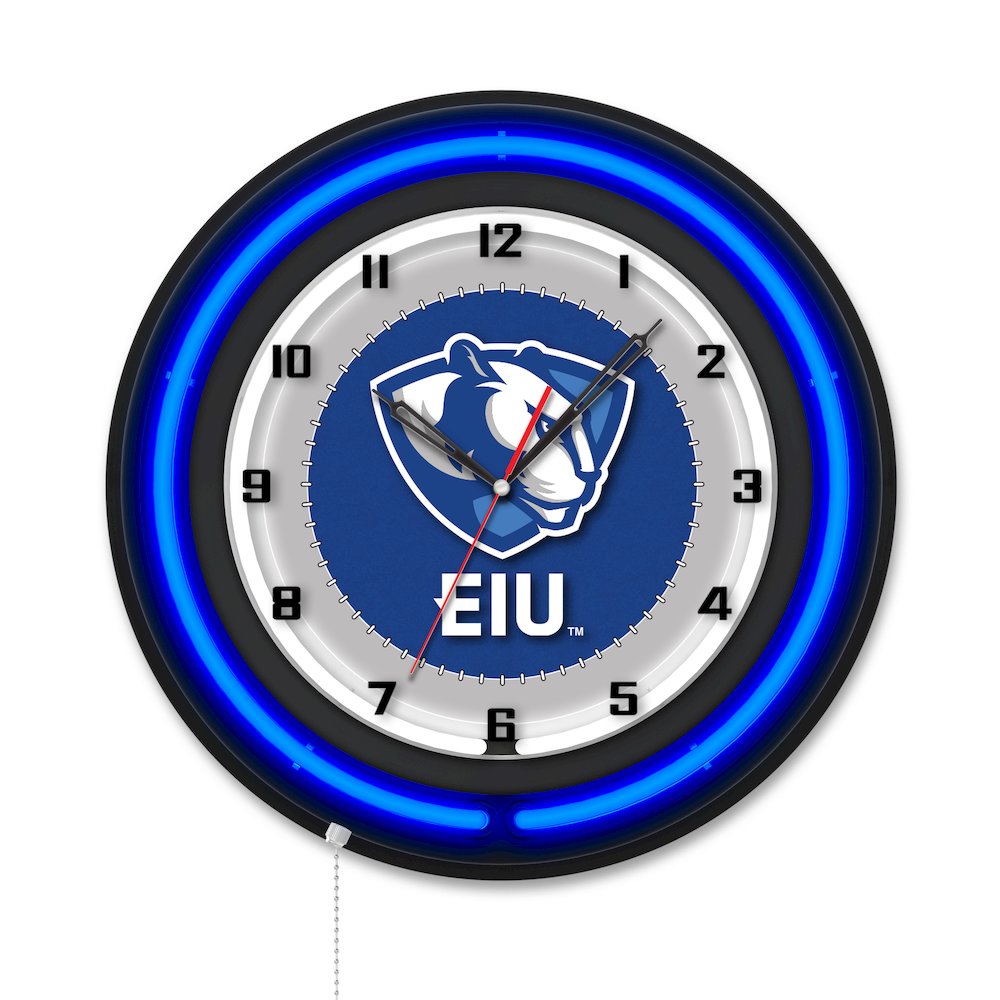 Eastern Illinois University 19" Double Neon Wall Clock. Picture 1