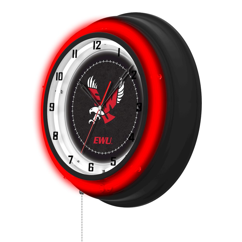 Eastern Washington University 19" Double Neon Wall Clock. Picture 2