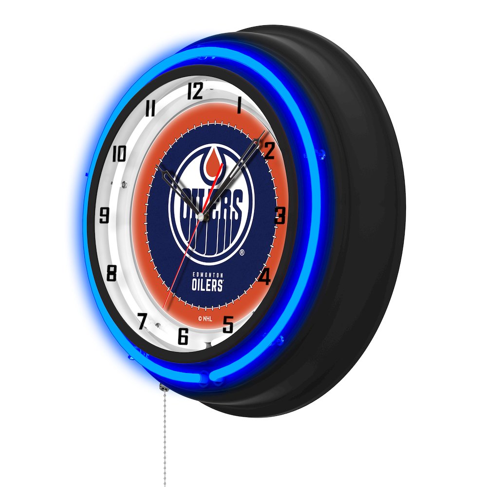 Edmonton Oilers 19" Double Neon Wall Clock. Picture 2