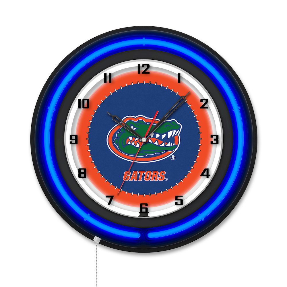 University of Florida 19" Double Neon Wall Clock. Picture 1