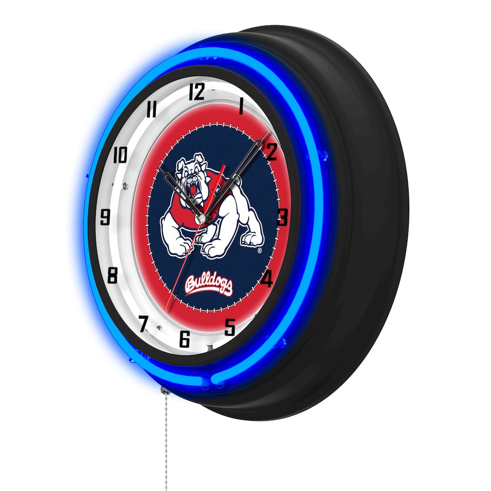 Fresno State University 19" Double Neon Wall Clock. Picture 2