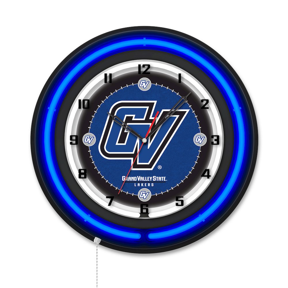 Grand Valley State University 19" Double Neon Wall Clock. Picture 1