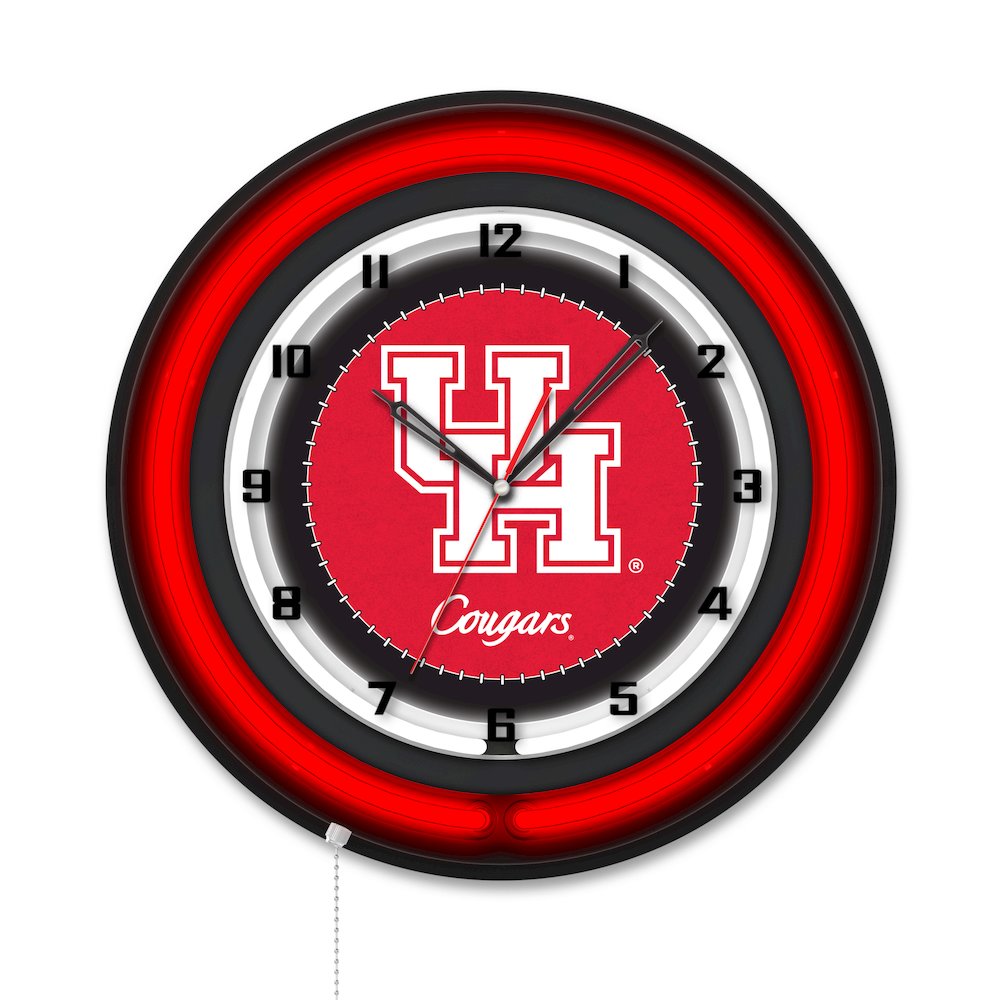 University of Houston 19" Double Neon Wall Clock. Picture 1