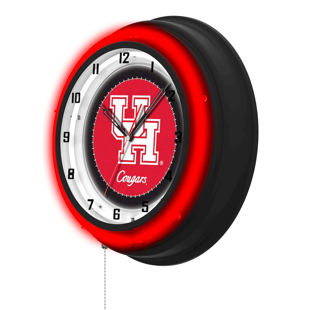 University of Houston 19" Double Neon Wall Clock. Picture 2