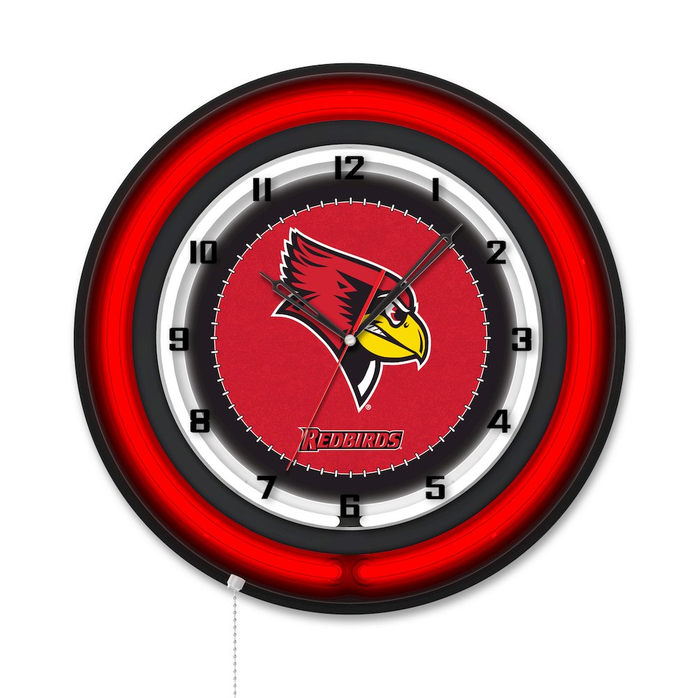 Illinois State University 19" Double Neon Wall Clock. Picture 1
