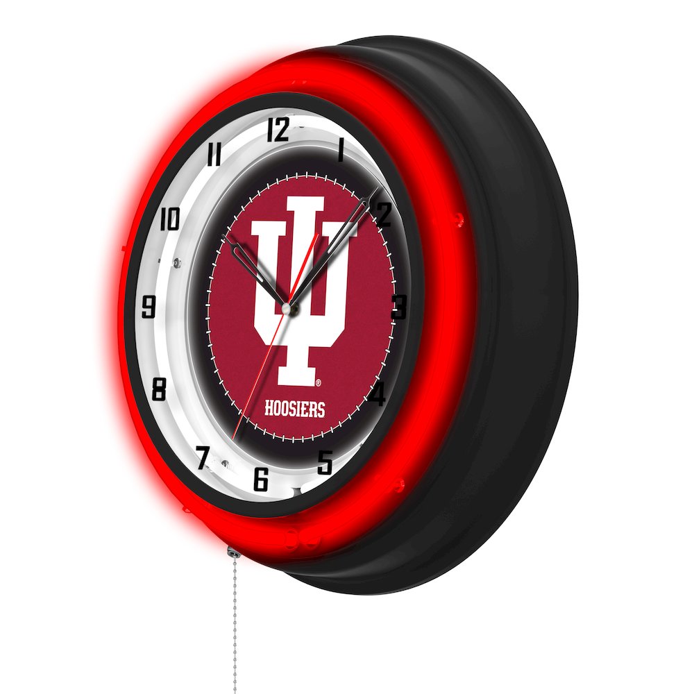 Indiana University 19" Double Neon Wall Clock. Picture 2