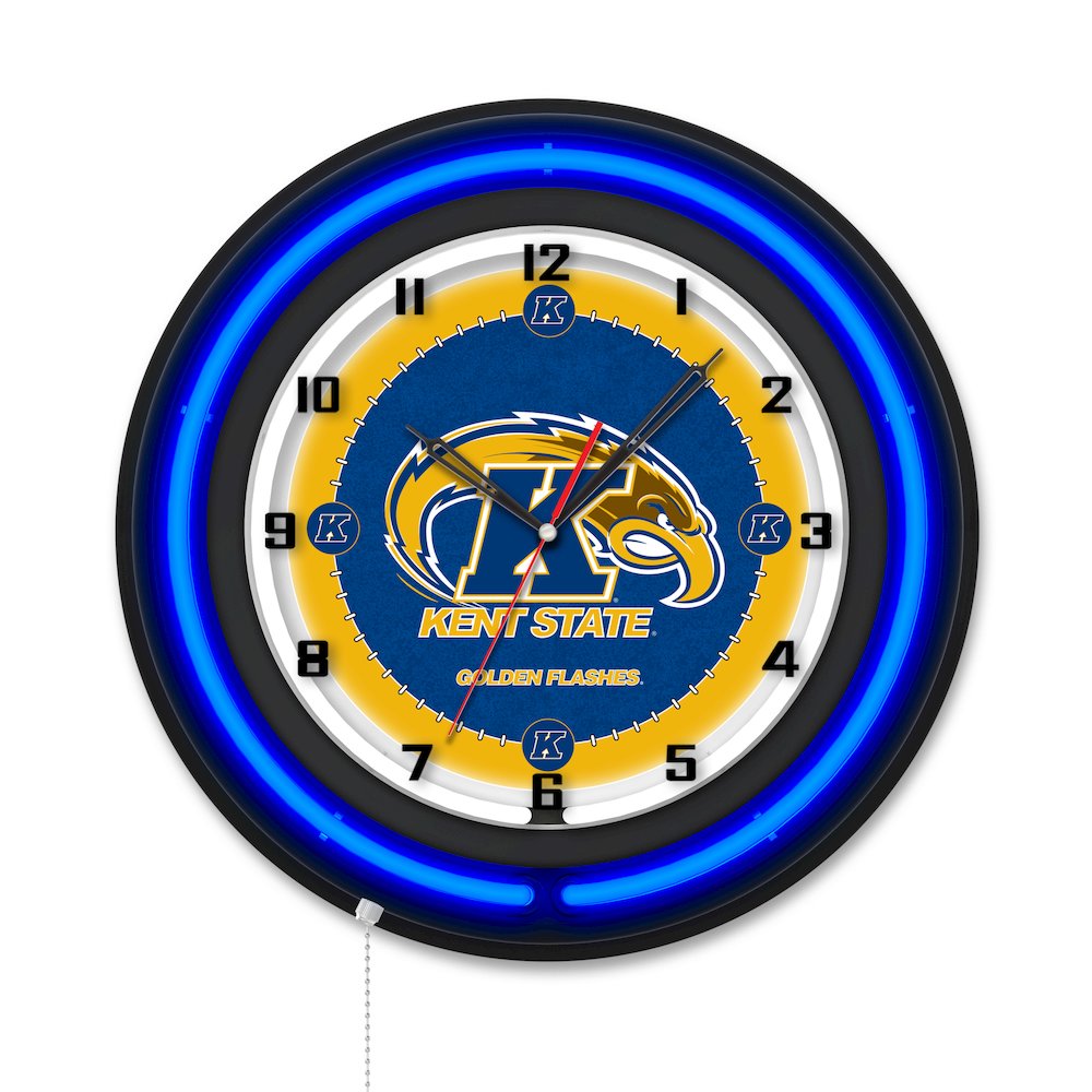 Kent State University 19" Double Neon Wall Clock. Picture 1