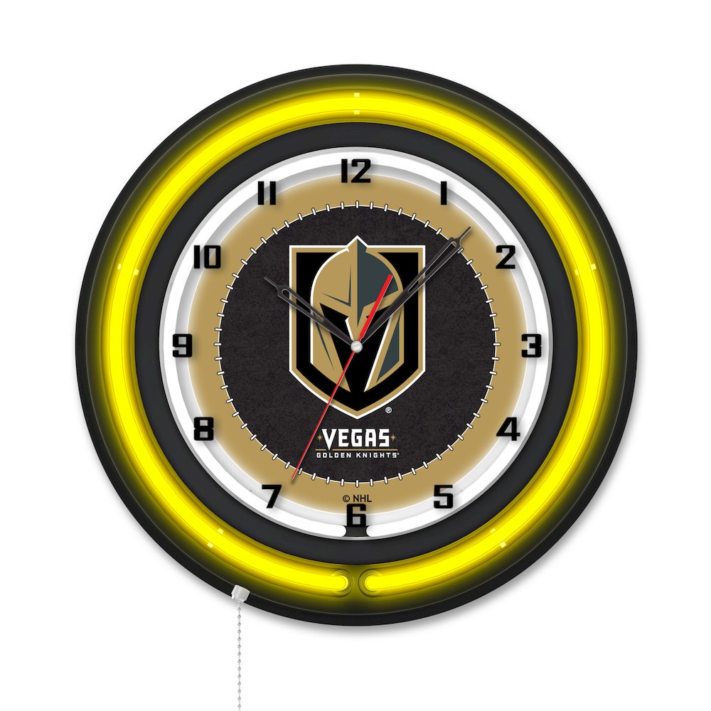 Vegas Golden Knights 19" Double Neon Wall Clock. Picture 1
