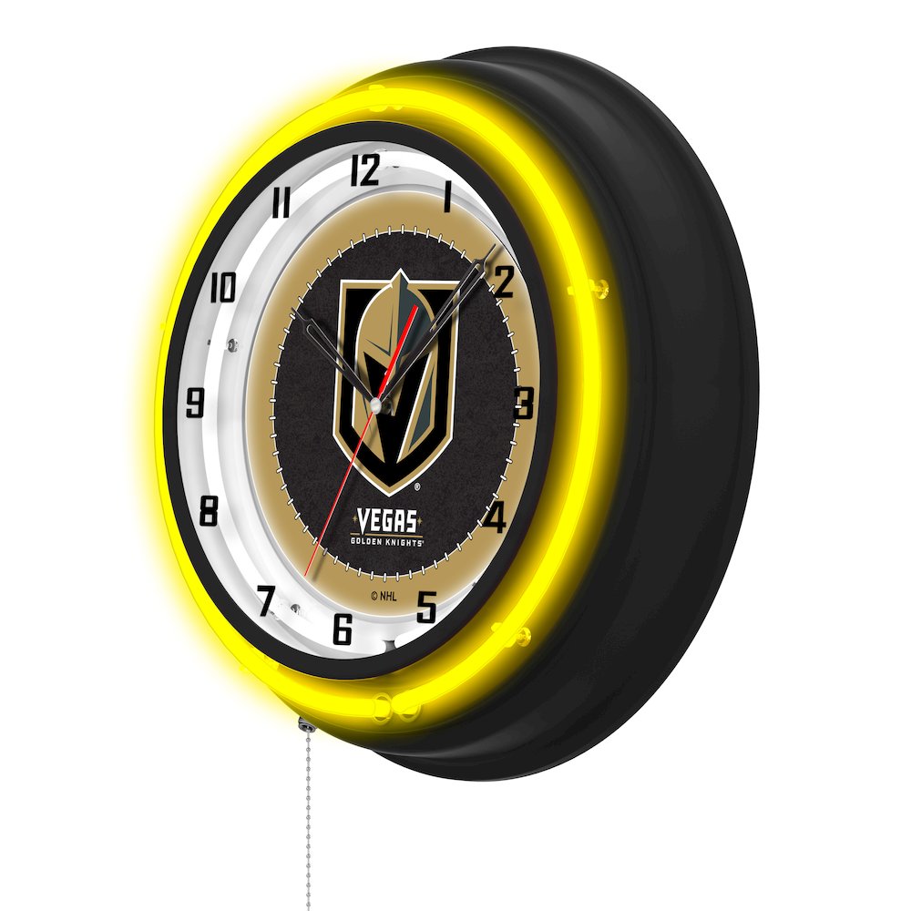 Vegas Golden Knights 19" Double Neon Wall Clock. Picture 2