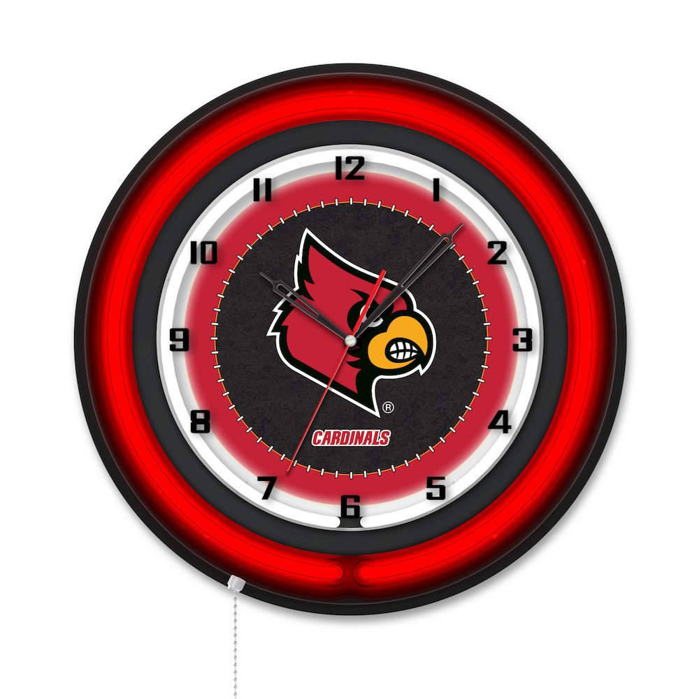 University of Louisville 19" Double Neon Wall Clock. Picture 1