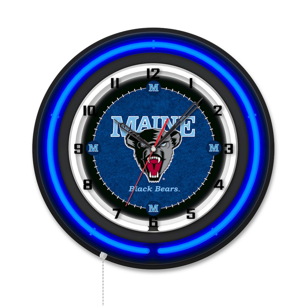University of Maine 19" Double Neon Wall Clock. Picture 1