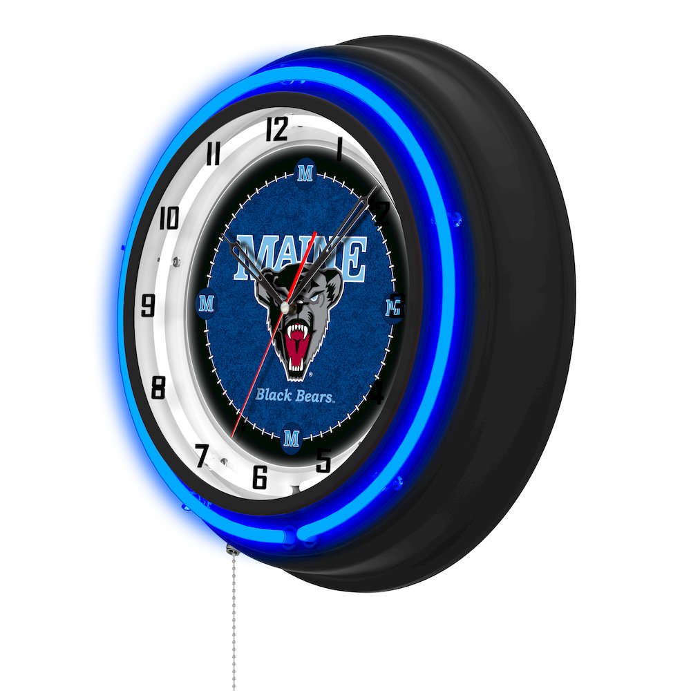 University of Maine 19" Double Neon Wall Clock. Picture 2