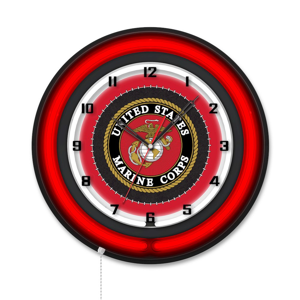 United States Marine Corps 19" Double Neon Wall Clock. Picture 1