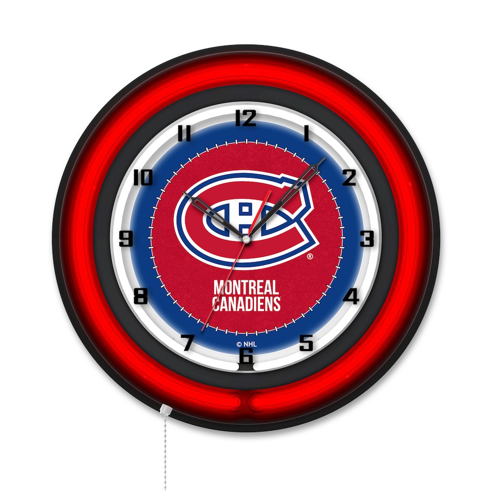 Montreal Canadiens 19" Double Neon Wall Clock. Picture 1