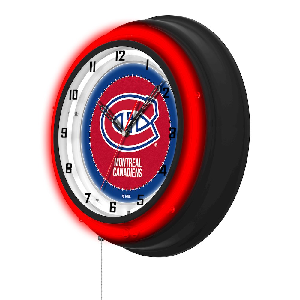Montreal Canadiens 19" Double Neon Wall Clock. Picture 2