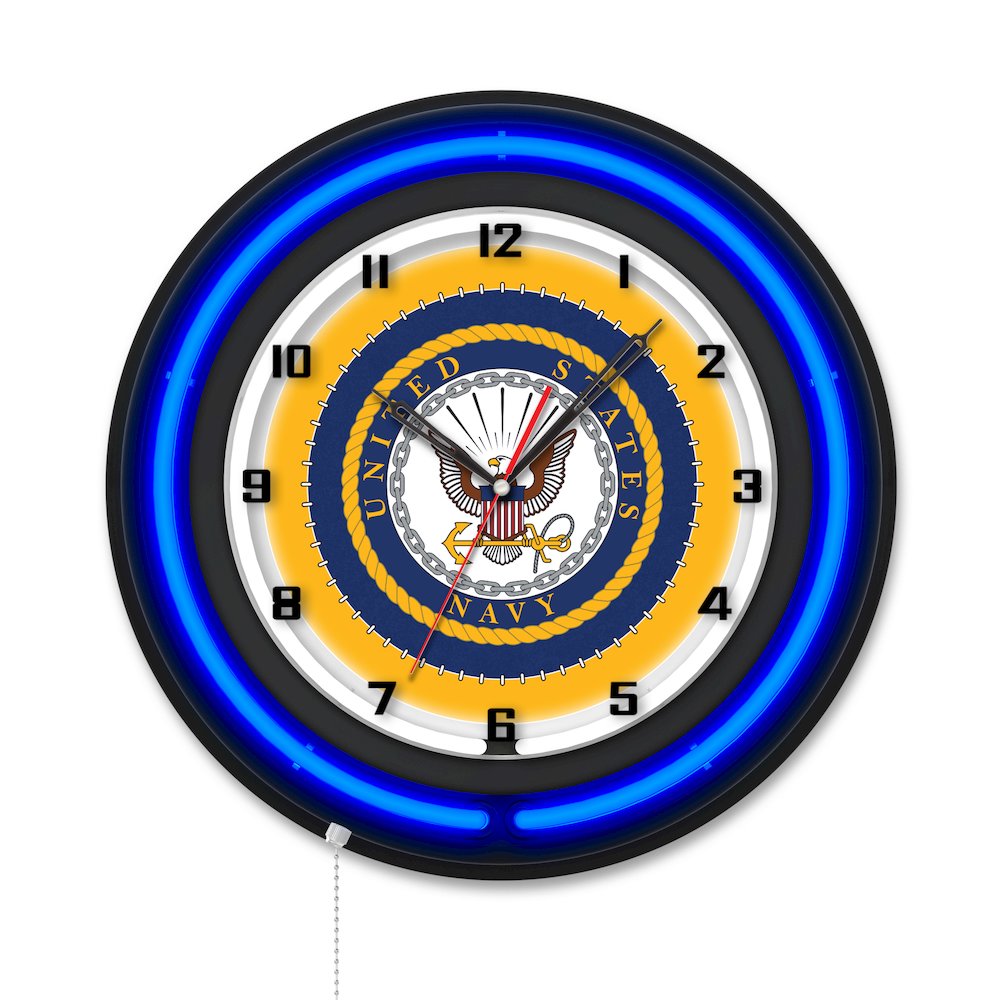 United States Navy 19" Double Neon Wall Clock. Picture 1