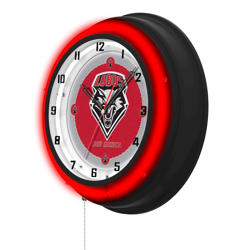 University of New Mexico 19" Double Neon Wall Clock. Picture 2