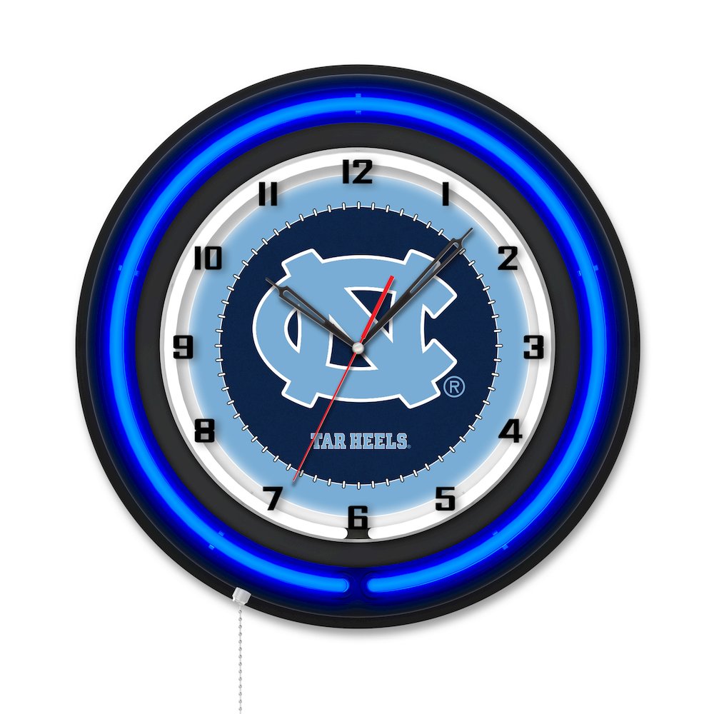 University of North Carolina 19" Double Neon Wall Clock. Picture 1