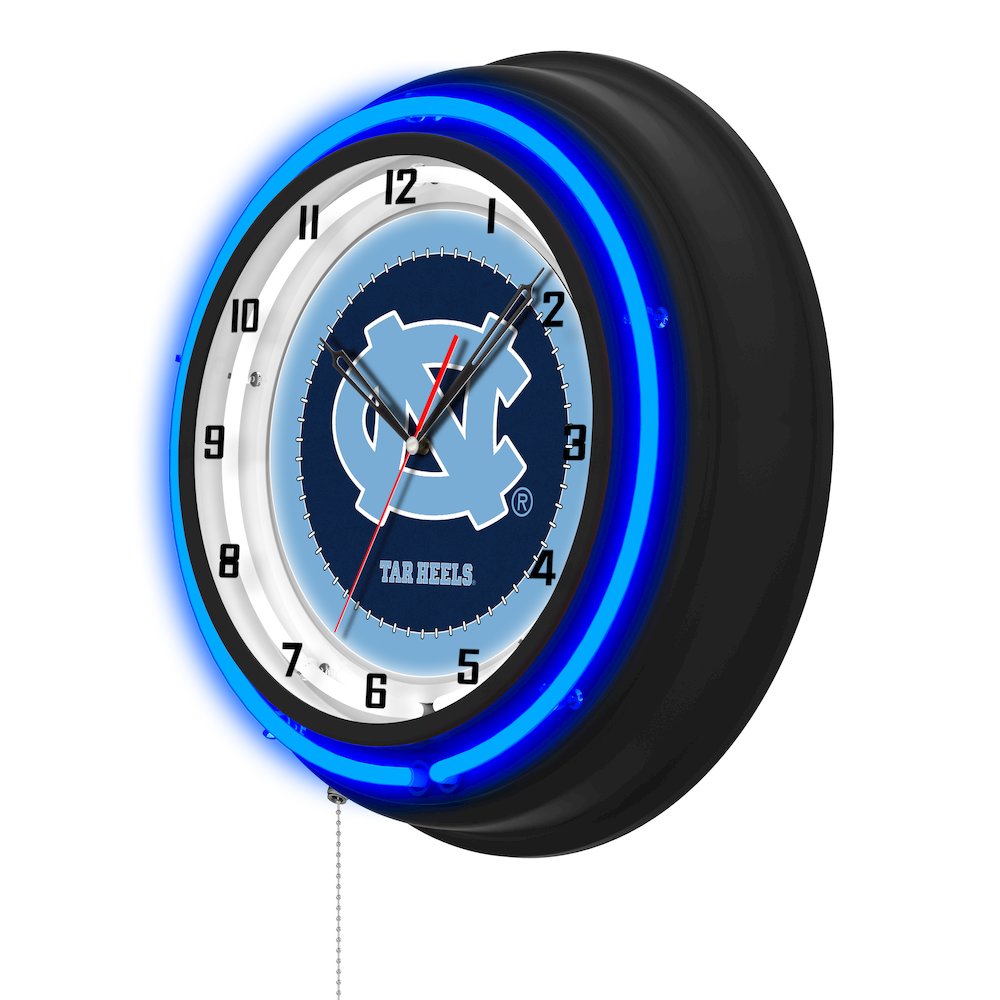 University of North Carolina 19" Double Neon Wall Clock. Picture 2