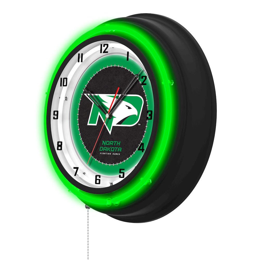 University of North Dakota 19" Double Neon Wall Clock. Picture 2