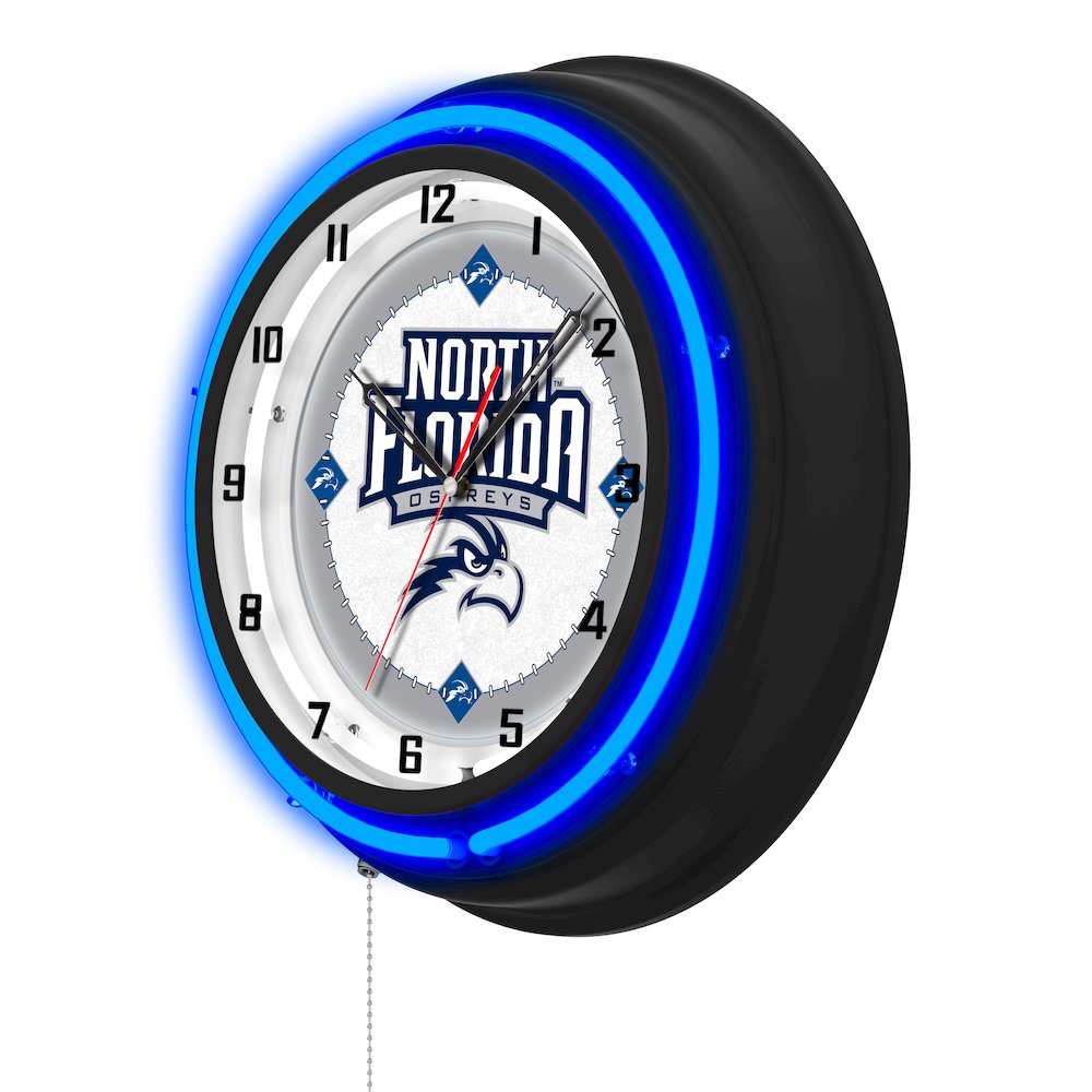 University of North Florida 19" Double Neon Wall Clock. Picture 2