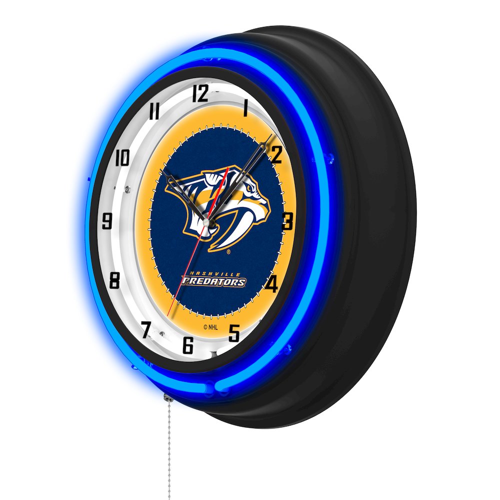 Nashville Predators 19" Double Neon Wall Clock. Picture 2