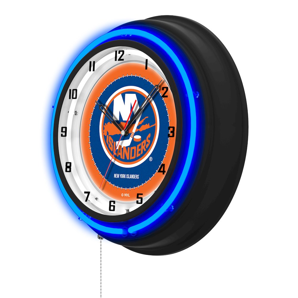 New York Islanders 19" Double Neon Wall Clock. Picture 2