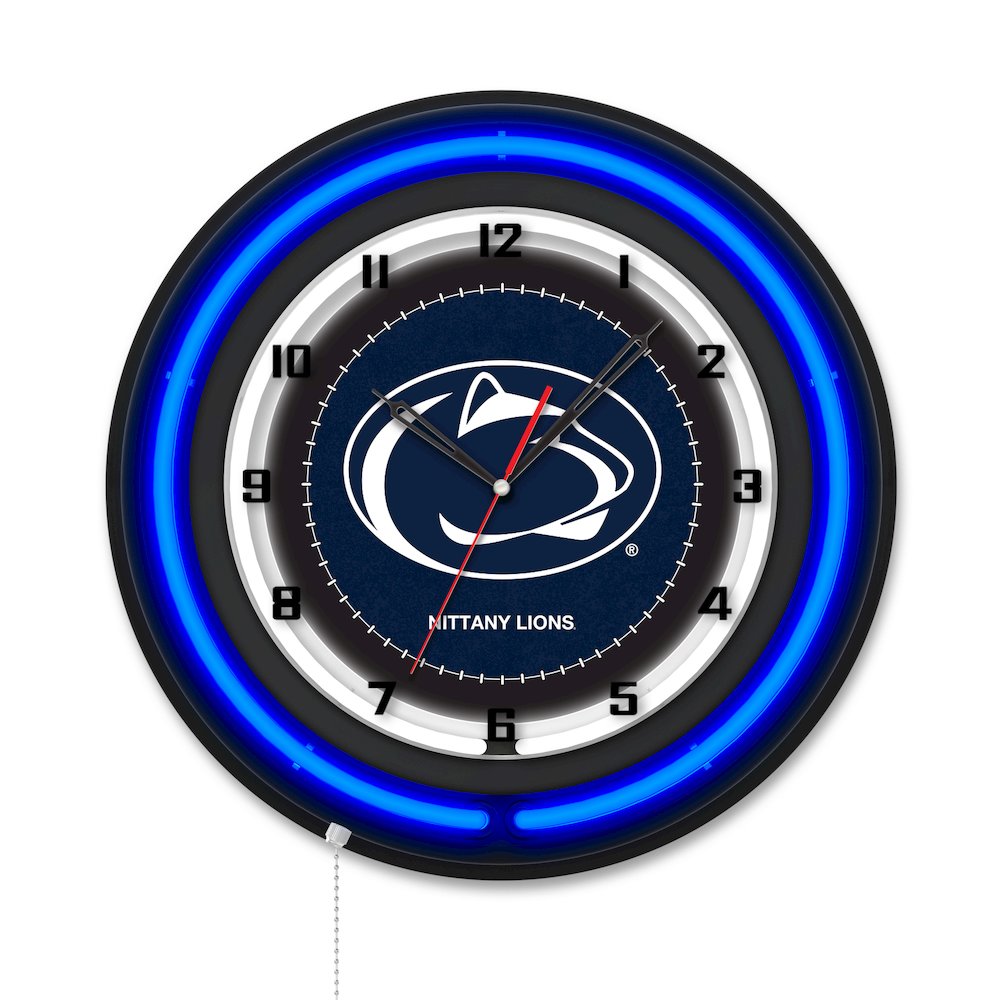 Pennsylvania State University 19" Double Neon Wall Clock. Picture 1
