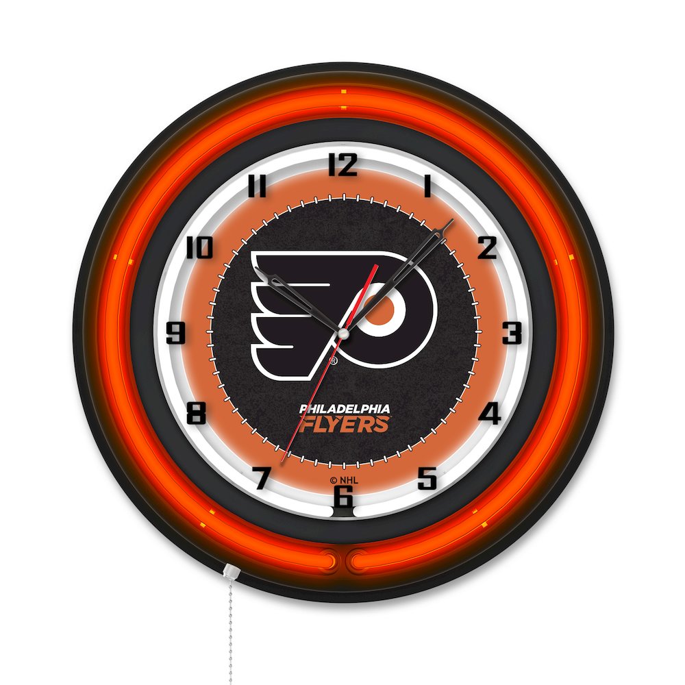 Philadelphia Flyers 19" Double Neon Wall Clock. Picture 1