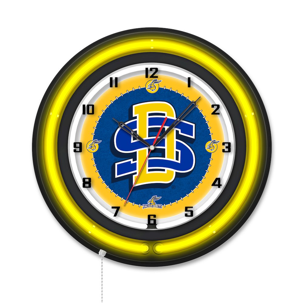 South Dakota State University 19" Double Neon Wall Clock. Picture 1