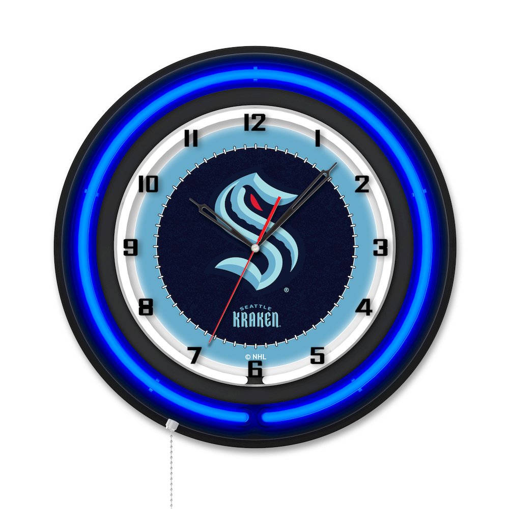 Seattle Kraken 19" Double Neon Wall Clock. Picture 1