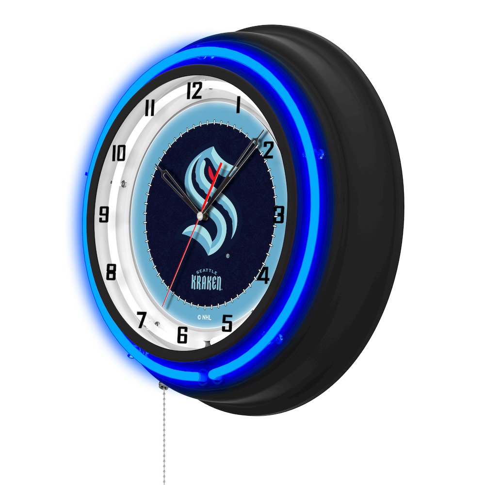 Seattle Kraken 19" Double Neon Wall Clock. Picture 2