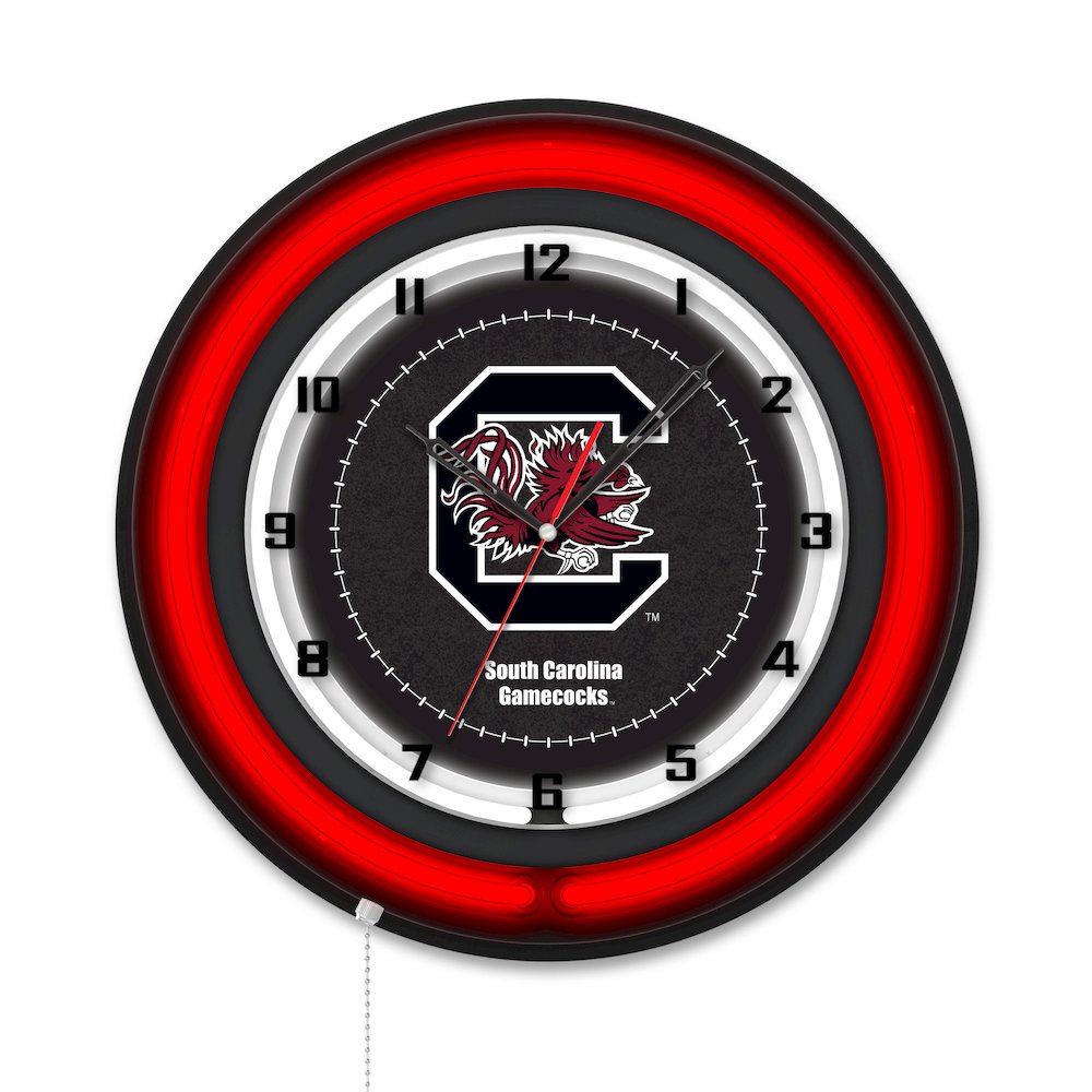 University of South Carolina 19" Double Neon Wall Clock. Picture 1