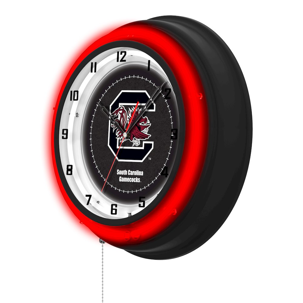 University of South Carolina 19" Double Neon Wall Clock. Picture 2