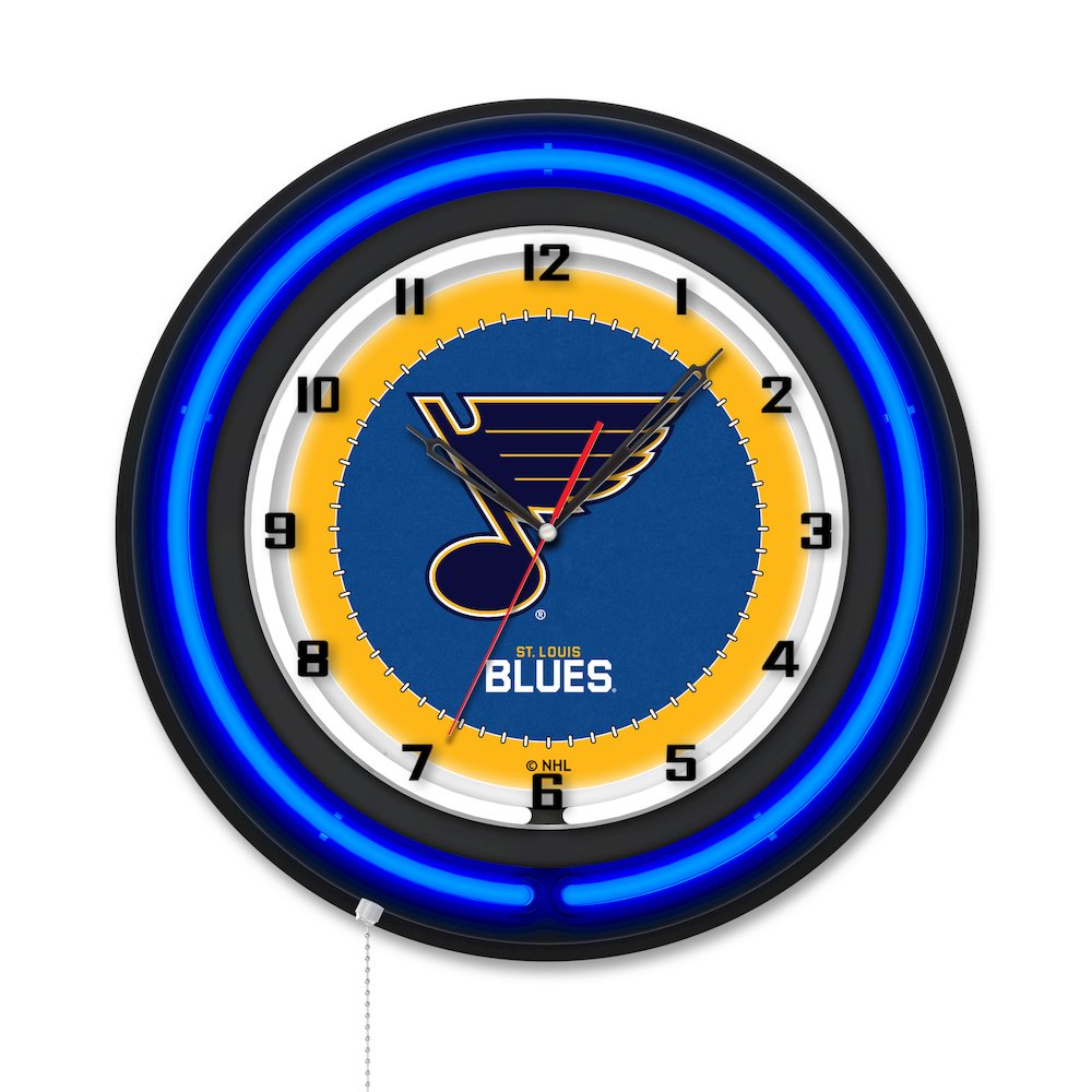 St Louis Blues 19" Double Neon Wall Clock. Picture 1