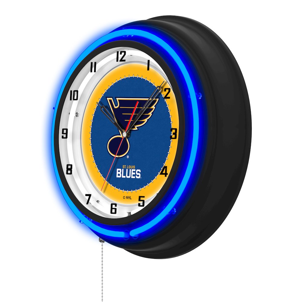 St Louis Blues 19" Double Neon Wall Clock. Picture 2