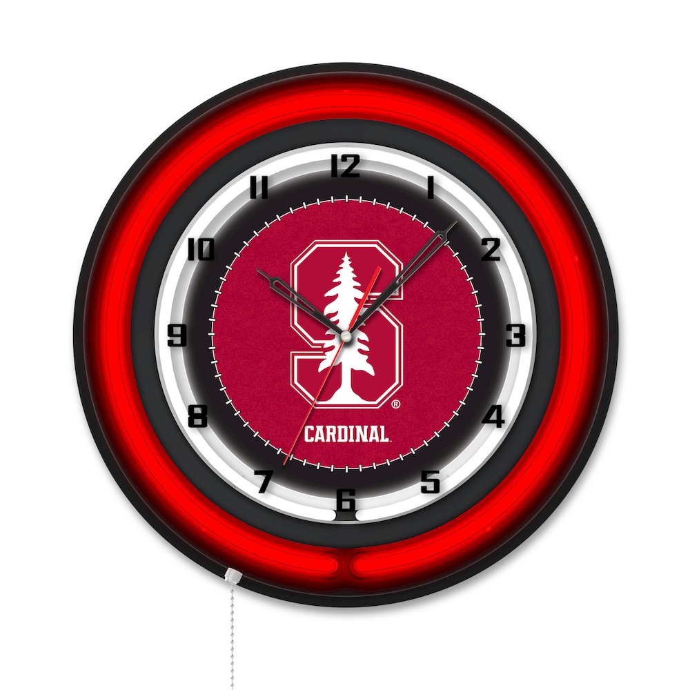 Stanford University 19" Double Neon Wall Clock. Picture 1