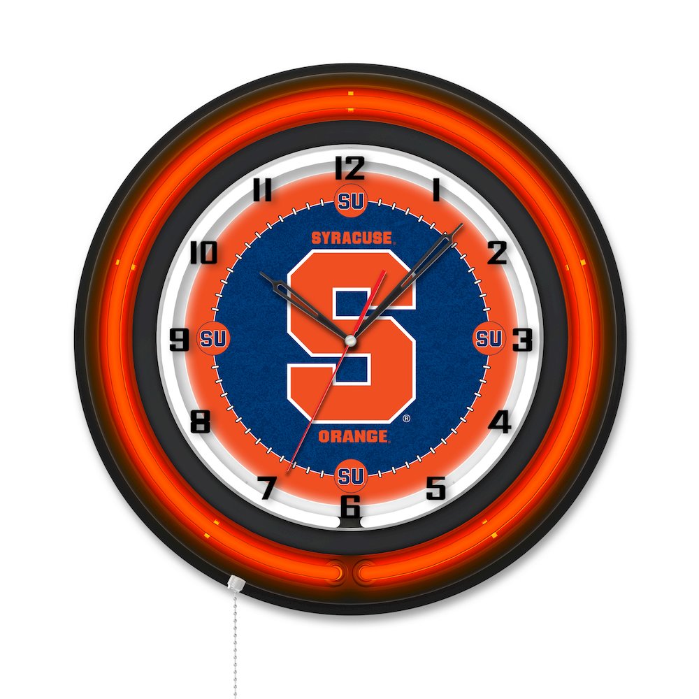 Syracuse University 19" Double Neon Wall Clock. Picture 1