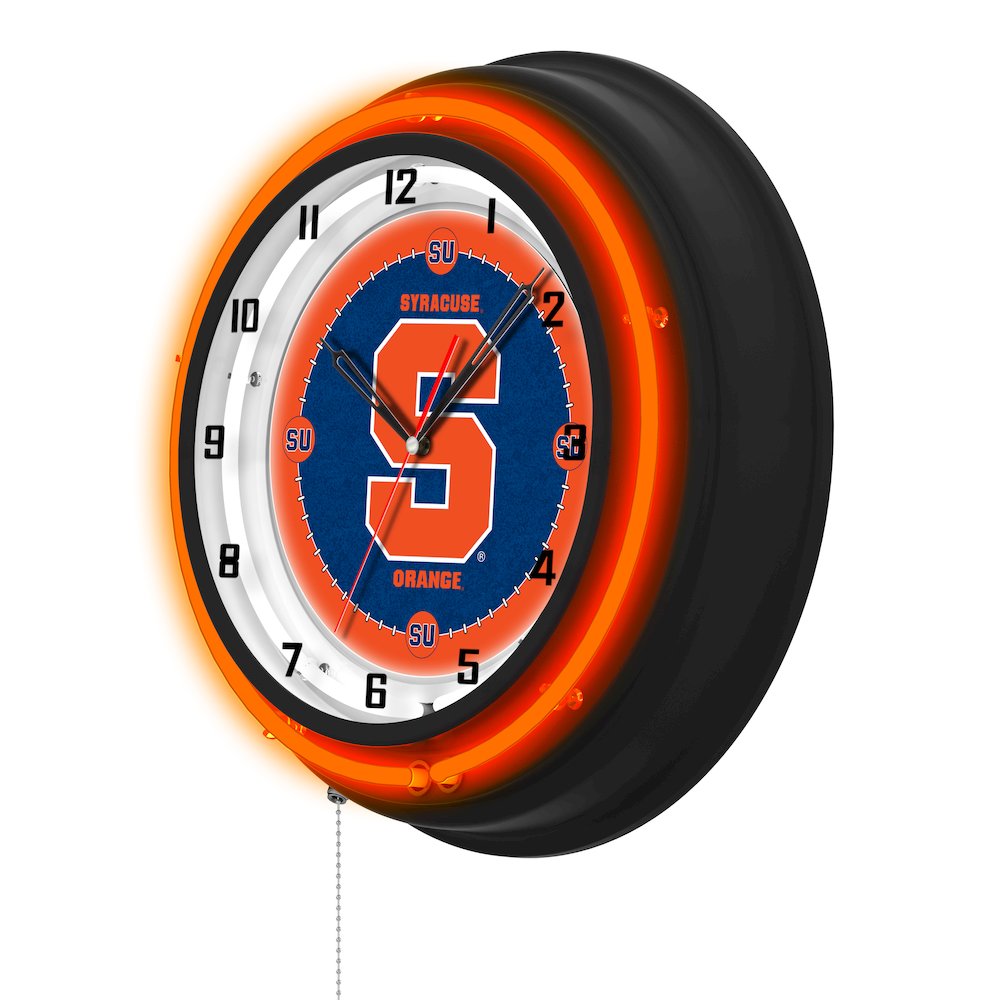 Syracuse University 19" Double Neon Wall Clock. Picture 2