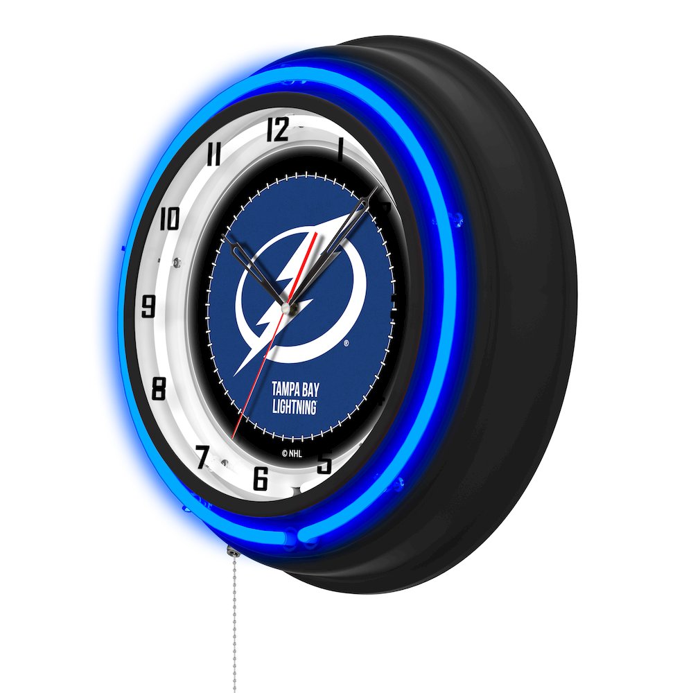Tampa Bay Lightning 19" Double Neon Wall Clock. Picture 2