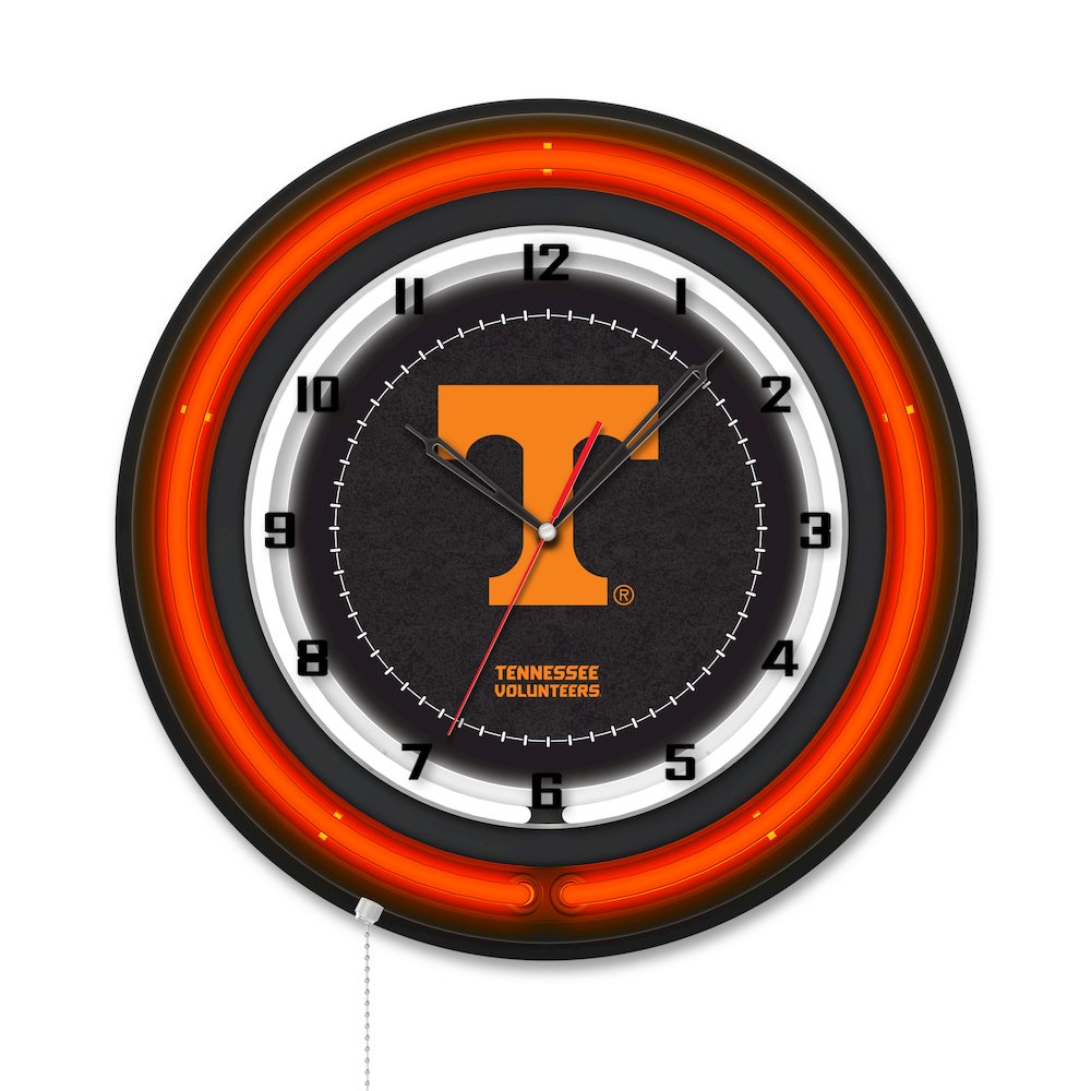 University of Tennessee 19" Double Neon Wall Clock. Picture 1